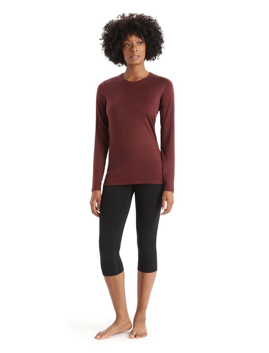 Base Layers Icebreaker Merino 200 Oasis 3/4 Thermal Leggings Damskie Czarne | PL 1075UZGT